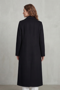Women's Wool Blend Double-Breasted Coat – Office & Casual