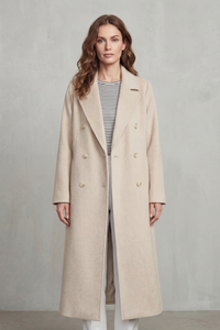 Women's Wool Blend Double-Breasted Coat – Office & Casual