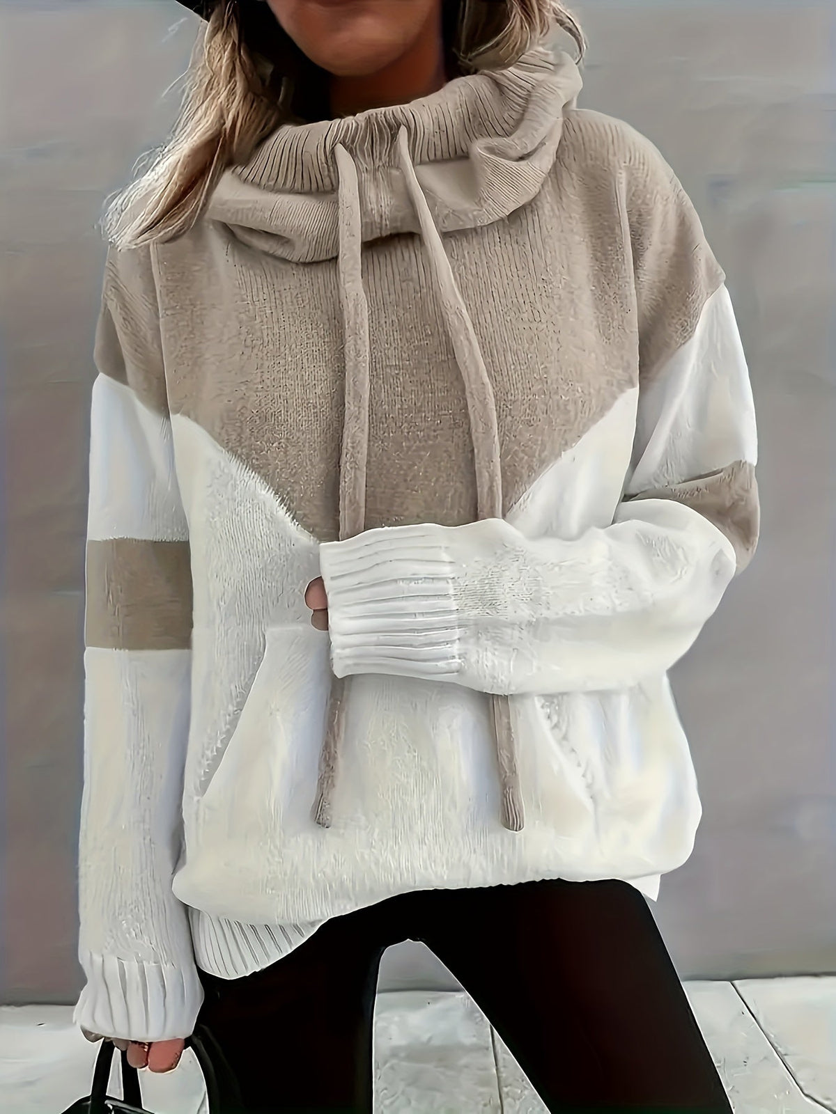 Color-Block Hooded Pullover – Casual Wear, Everyday Comfort