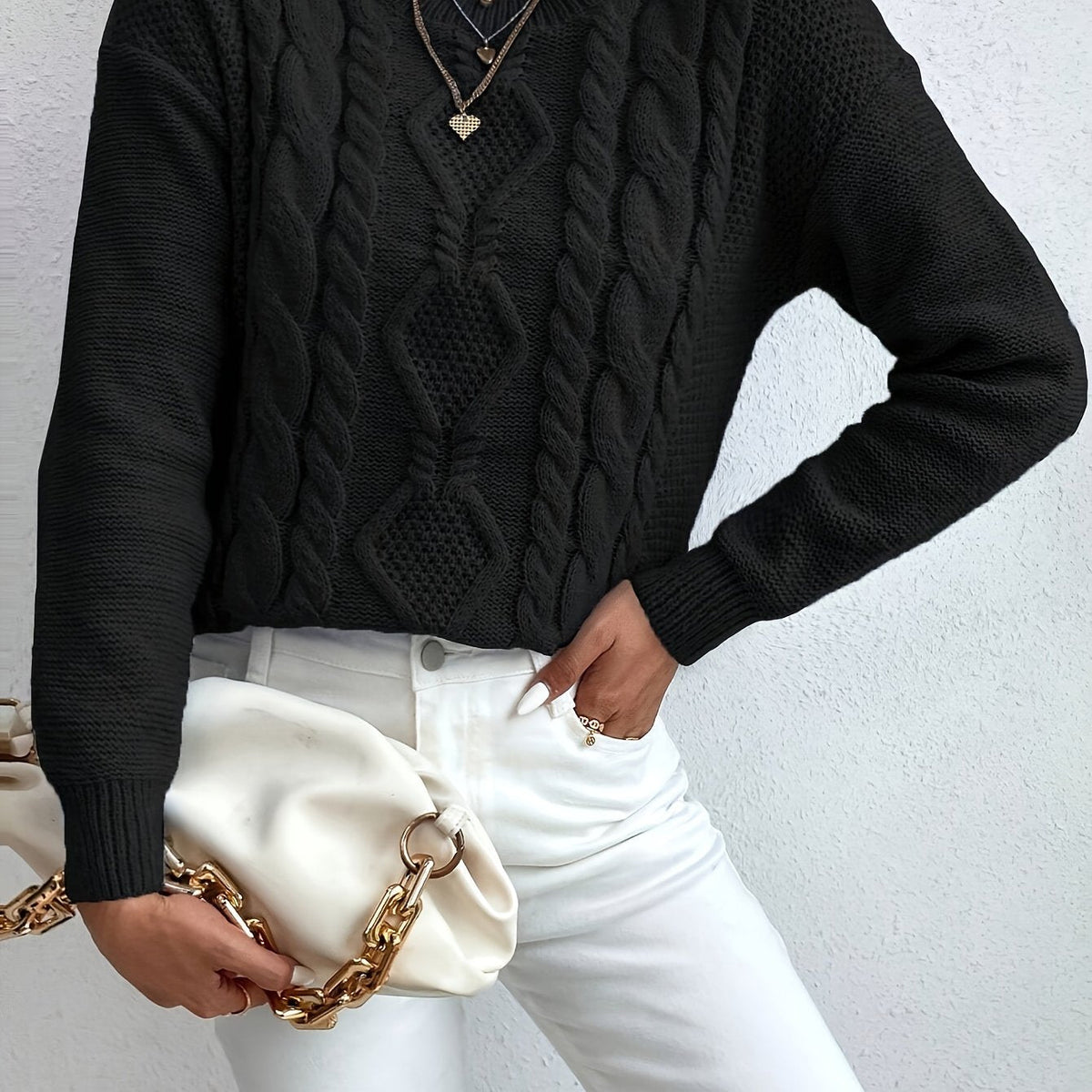 Chunky Cable-Knit Sweater – Casual Wear, Cozy Layering