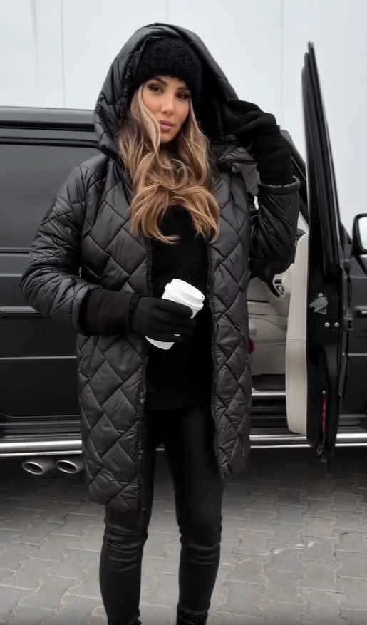 Elegant Quilted Puffer Jacket with Hood – Casual Wear, Winter Fashion