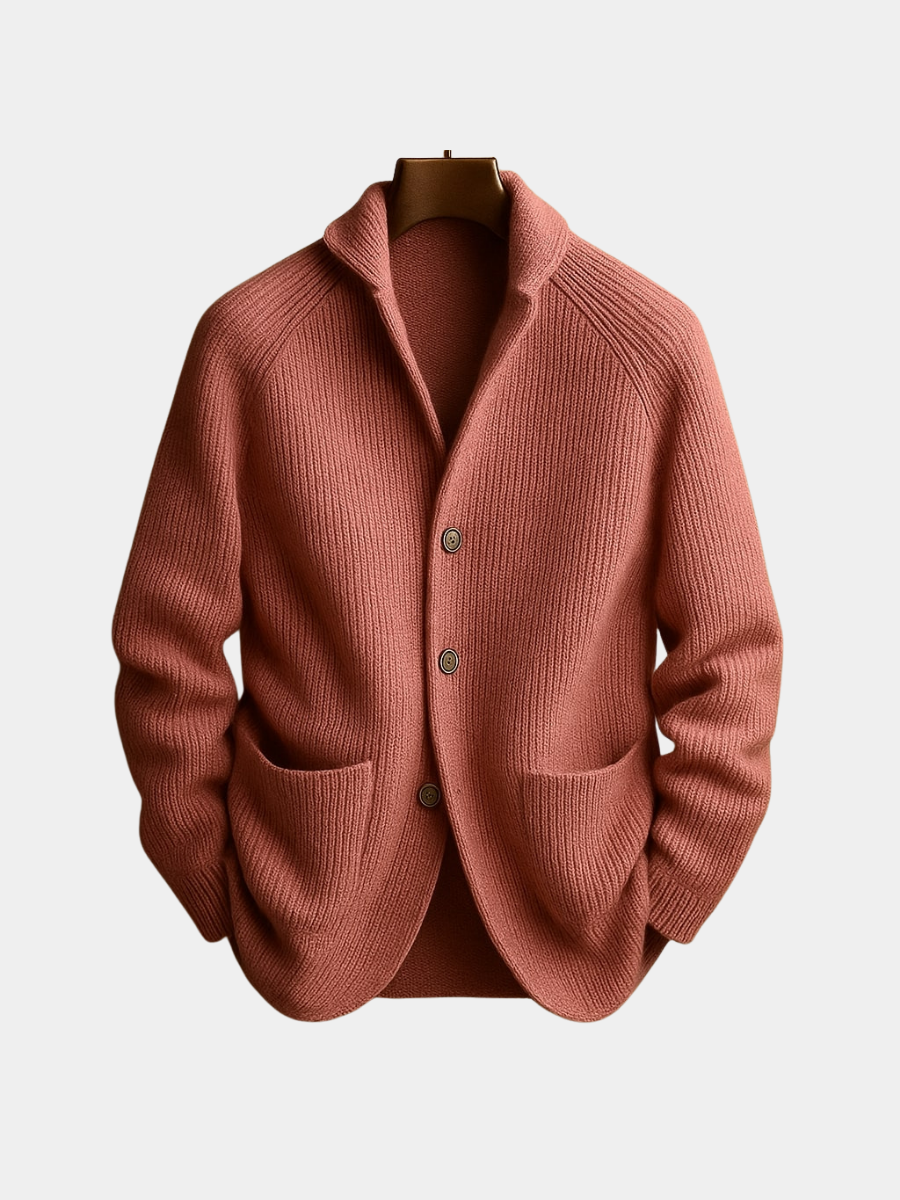Ribbed Wool Cardigan – Casual Wear, Layering