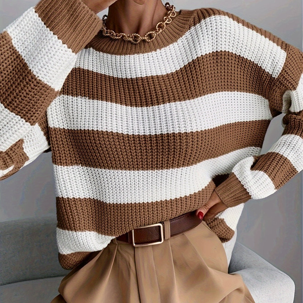 Relaxed Striped Sweater – Casual Wear, Everyday Comfort