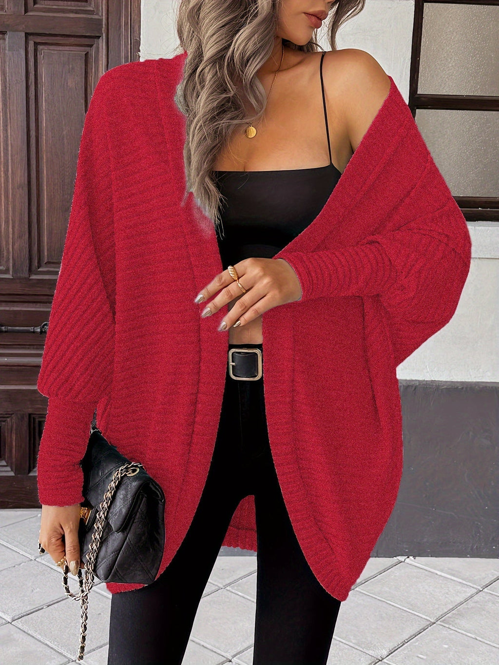 Relaxed Open-Front Cardigan – Casual Wear, Layering