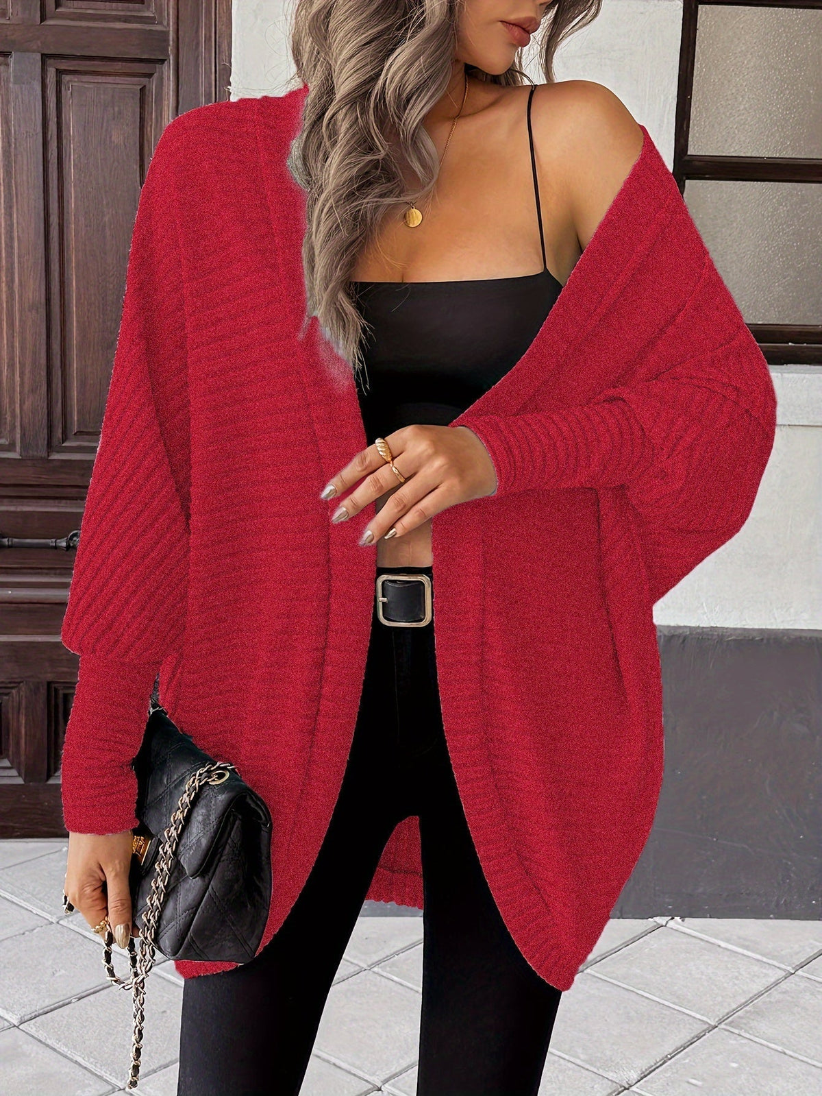 Relaxed Open-Front Cardigan – Casual Wear, Layering