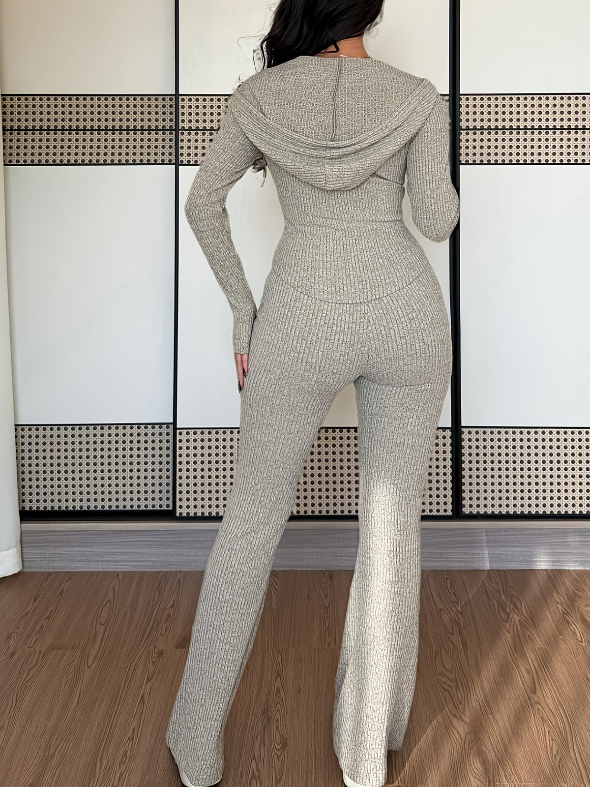 Ribbed Lounge Two-Piece Set – Relaxing, Home Wear