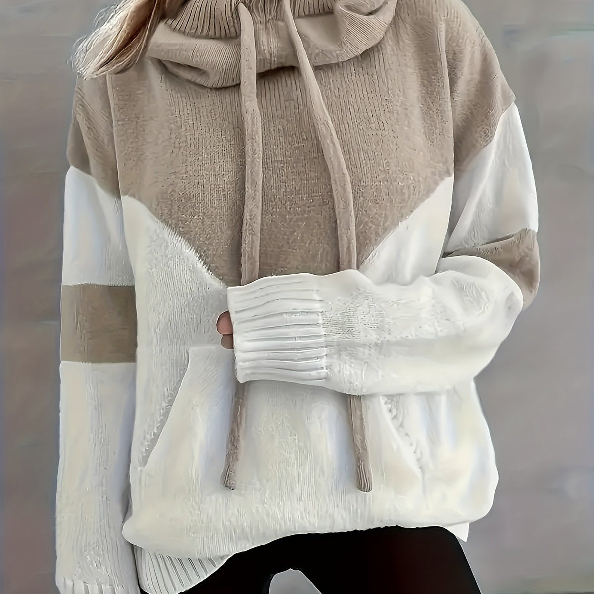 Color-Block Hooded Pullover – Casual Wear, Everyday Comfort