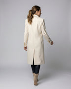 Women's Double-Breasted Winter Coat with Sleeves – Casual, Office