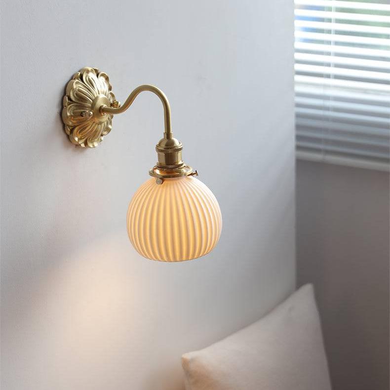 Brass Wall-Mounted Light Fixture - Modern Industrial Design for Living Room, Bedroom, or Hallway