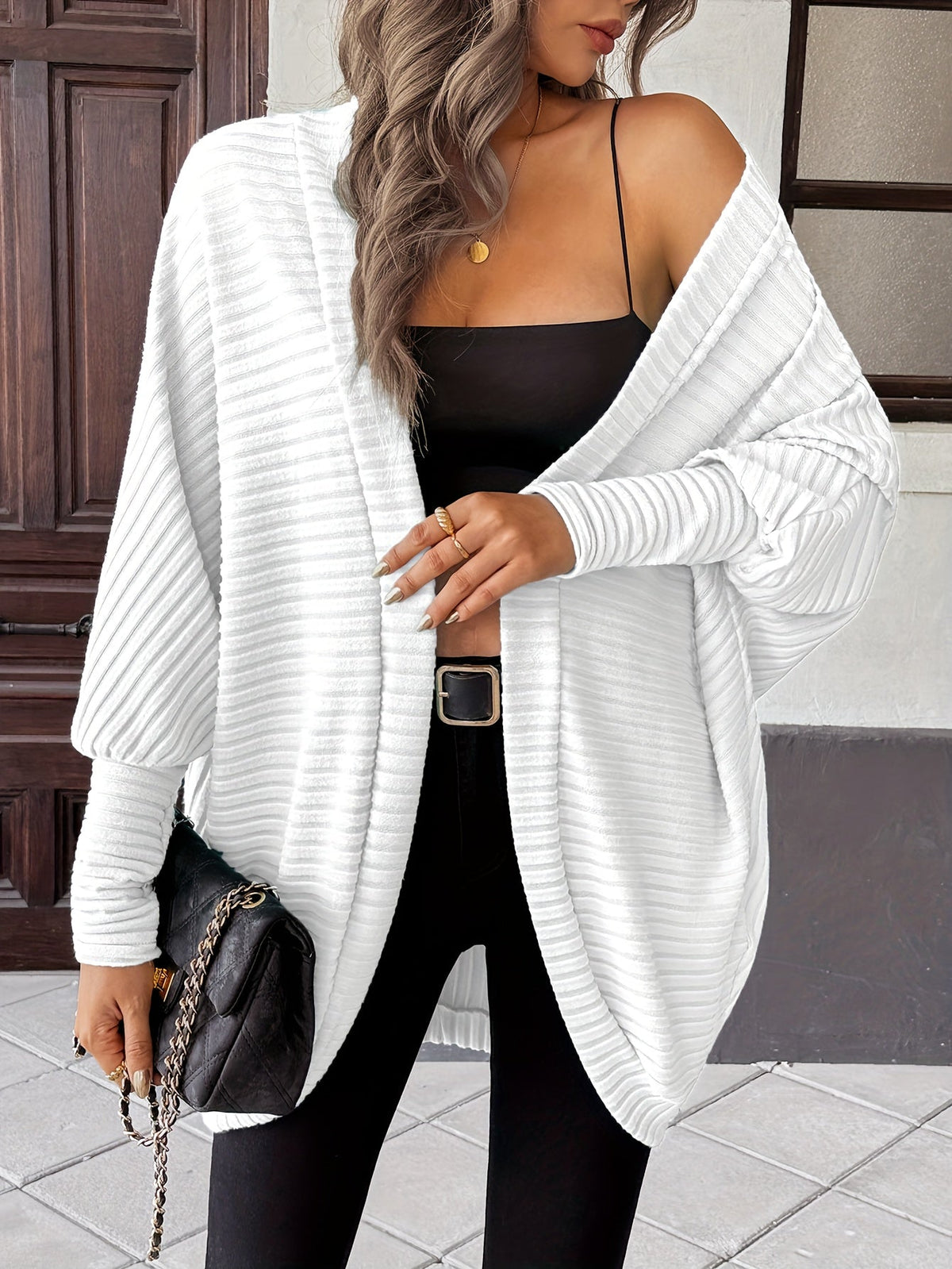 Relaxed Open-Front Cardigan – Casual Wear, Layering