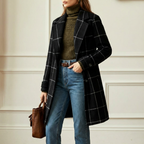 Wool Check Coat – Casual Wear, Office Style