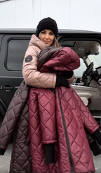 Elegant Quilted Puffer Jacket with Hood – Casual Wear, Winter Fashion