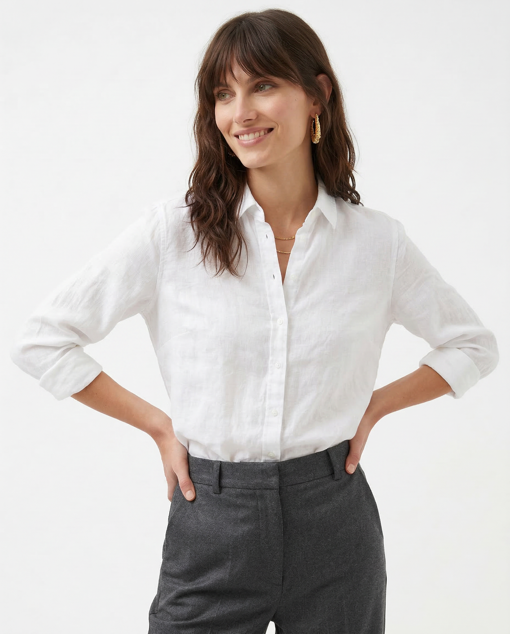 Linen Blouse for Women - Casual Short Sleeve Top for Everyday Wear