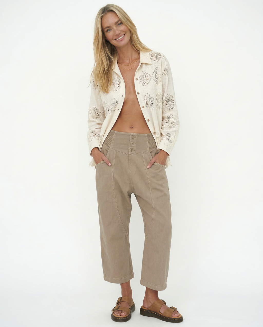 Wide Leg Pants for Women - Comfortable Cotton Blend - Casual Weekend Wear