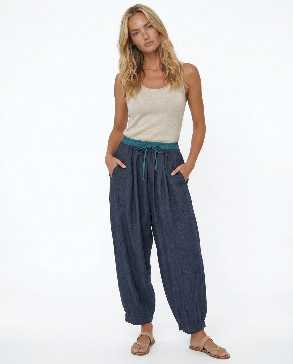 Linen Trousers for Women - Lightweight, Casual Fit, Perfect for Summer Wear