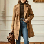 Wool Check Coat – Casual Wear, Office Style