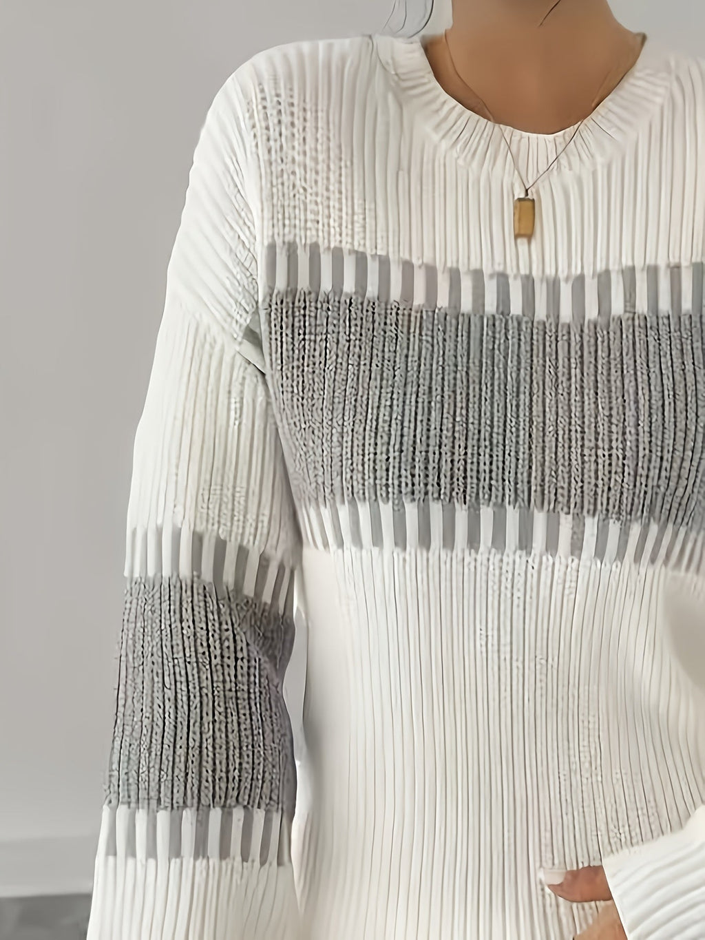Colour-Block Striped Sweater – Casual Wear, Everyday Style
