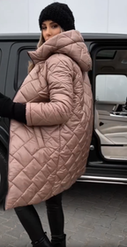Elegant Quilted Puffer Jacket with Hood – Casual Wear, Winter Fashion