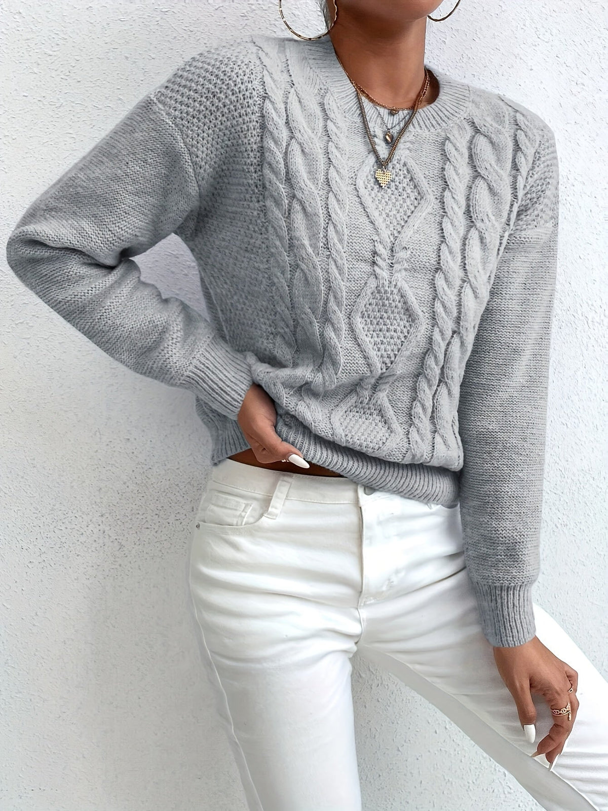 Chunky Cable-Knit Sweater – Casual Wear, Cozy Layering