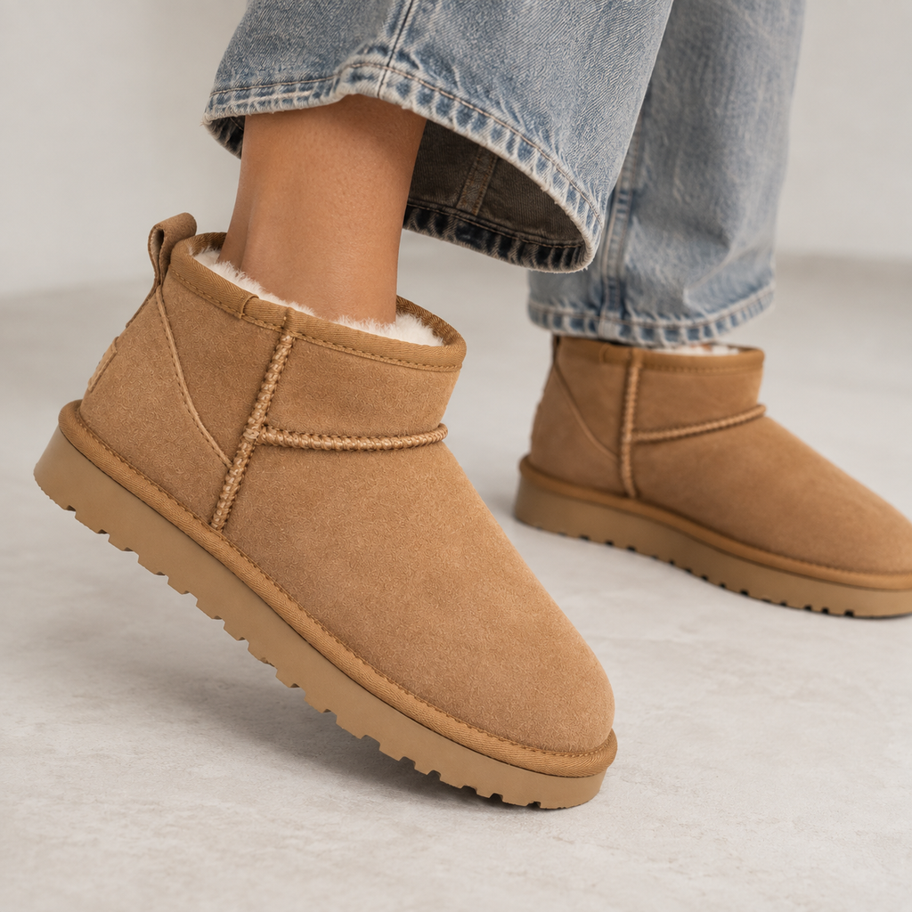 Women’s Suede Ankle Boots with Warm Fur Lining – Winter Fashion, Casual Wear