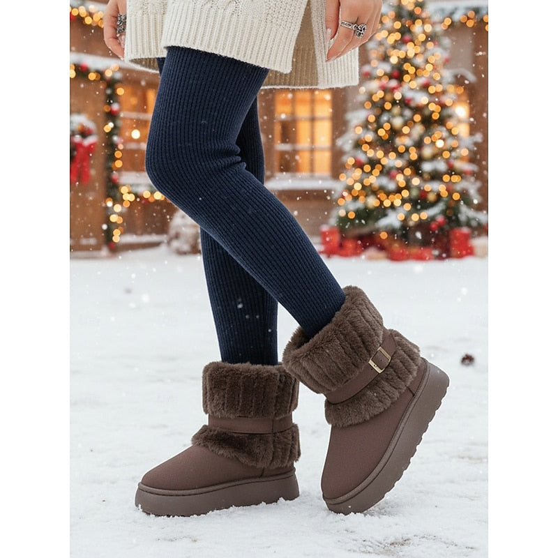 Cozy Fur-Trimmed Snow Boots – Winter Wear, Outdoor Adventures