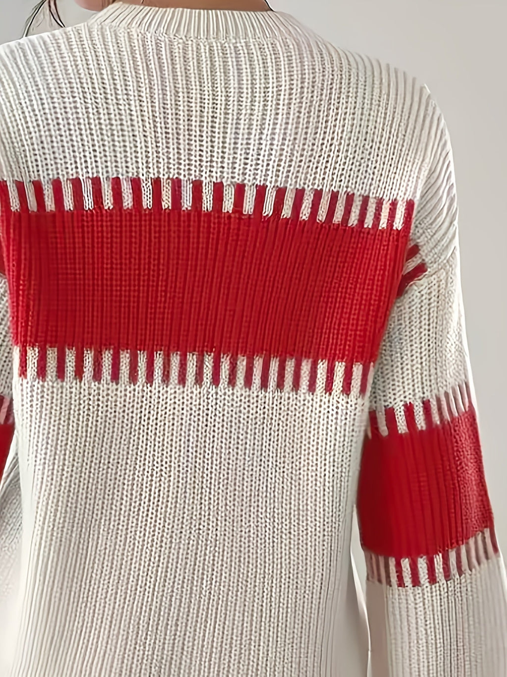 Colour-Block Striped Sweater – Casual Wear, Everyday Style