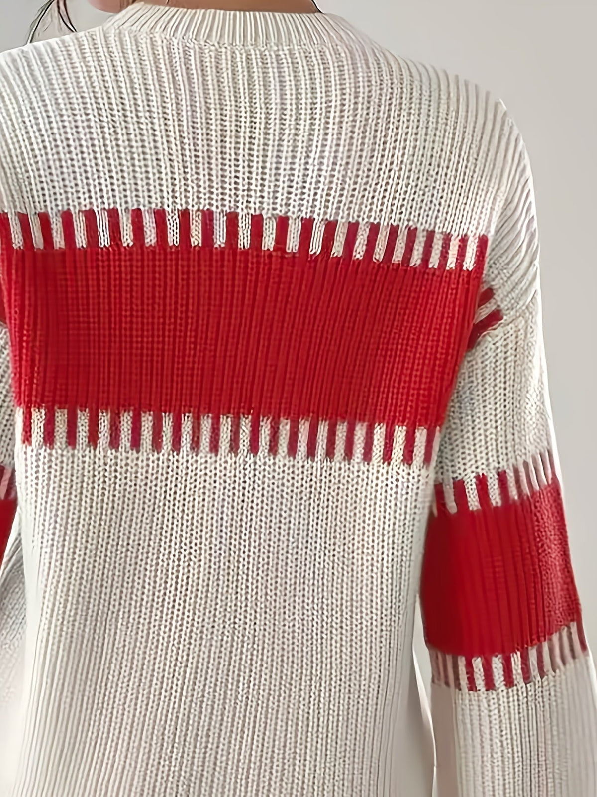 Colour-Block Striped Sweater – Casual Wear, Everyday Style