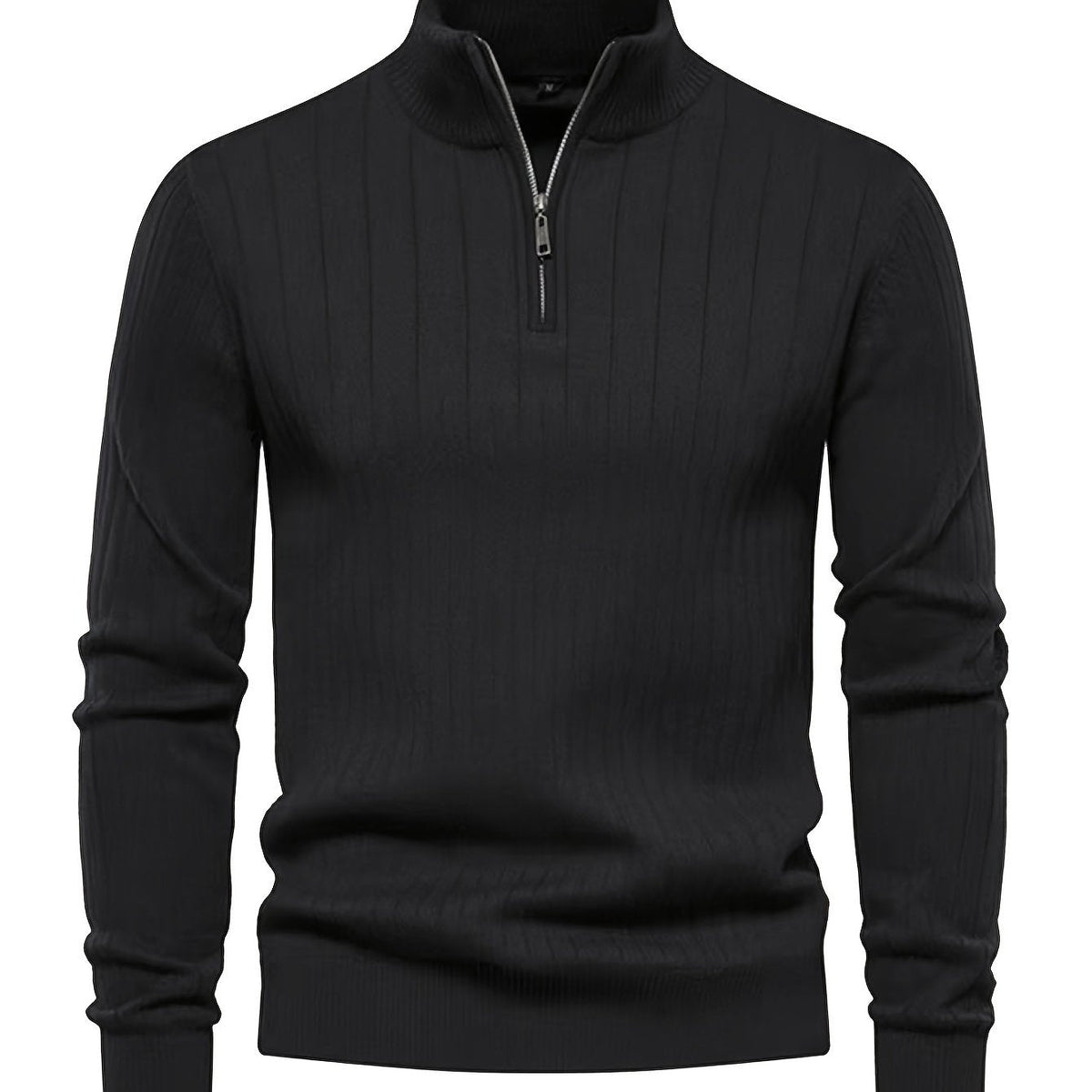 Quarter-Zip Stand Collar Sweater – Casual Wear, Office Style