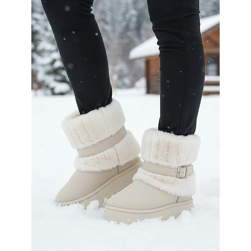 Cozy Fur-Trimmed Snow Boots – Winter Wear, Outdoor Adventures
