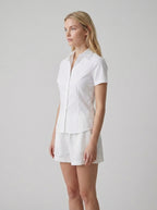 Linen Short Sleeve Women's Shirt for Casual Wear and Summer Outfits