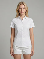 Linen Short Sleeve Women's Shirt for Casual Wear and Summer Outfits