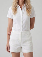 Linen Short Sleeve Women's Shirt for Casual Wear and Summer Outfits