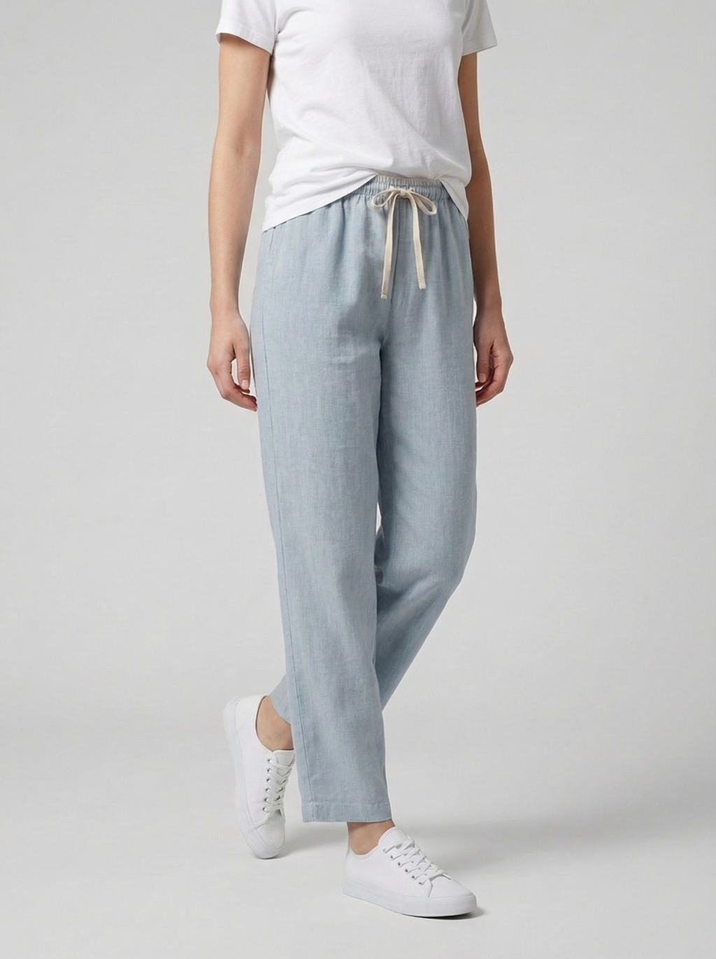 Cotton Linen Drawstring Pants for Women with Pockets - Casual Comfort Wear