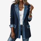 Women's Elegant Layered Collar Button Jacket – Casual, Office