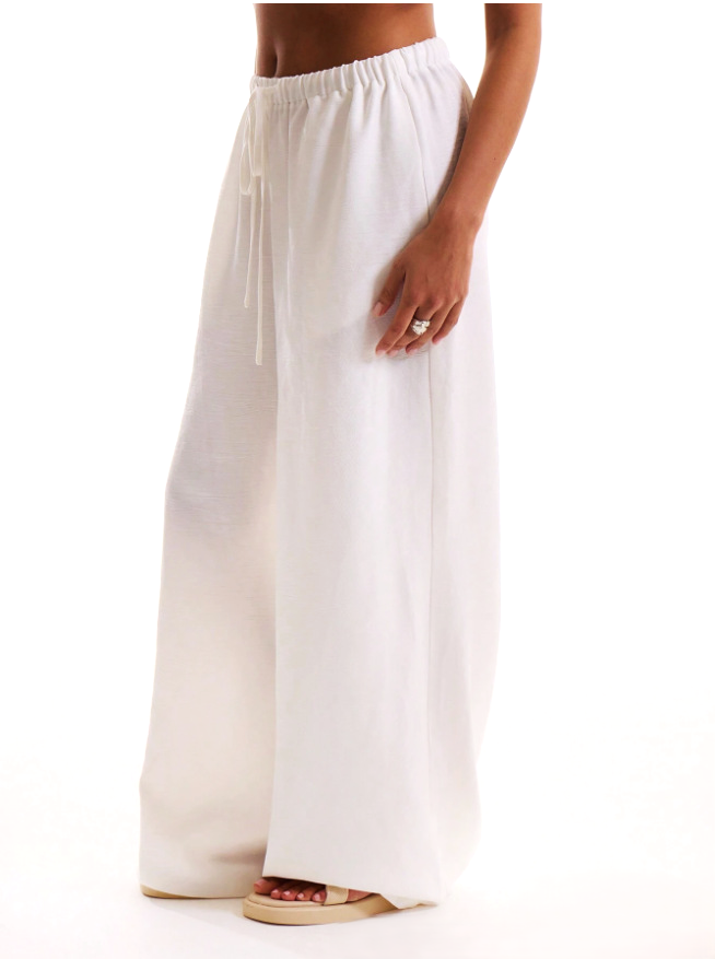 Linen Drawstring Trousers for Women - Casual Lightweight Summer Pants