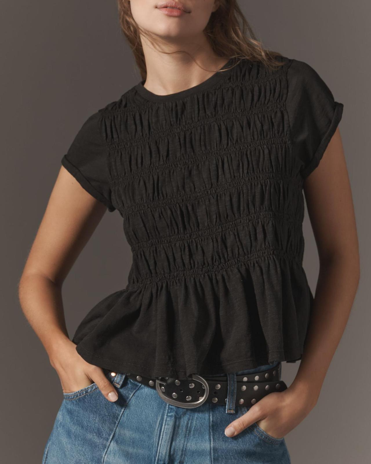 Ruffle Top Blouse - Lightweight Fabric - Casual Wear - Available in Multiple Colors