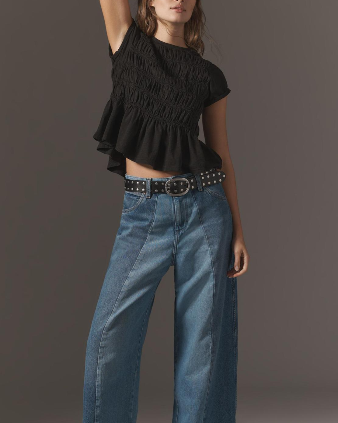Ruffle Top Blouse - Lightweight Fabric - Casual Wear - Available in Multiple Colors