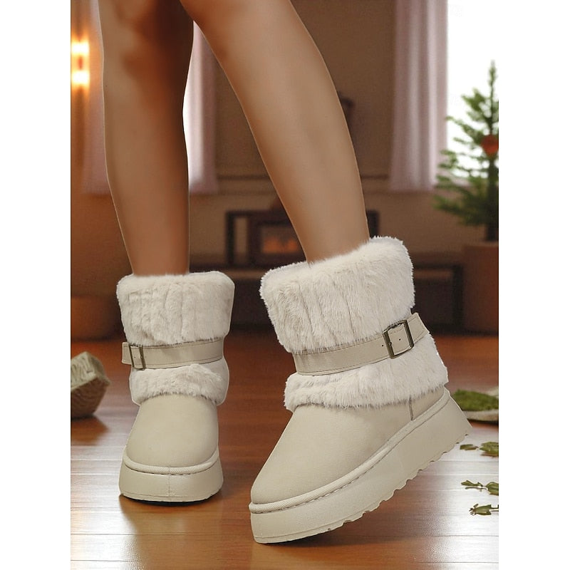 Cozy Fur-Trimmed Snow Boots – Winter Wear, Outdoor Adventures
