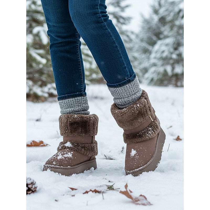 Cozy Fur-Trimmed Snow Boots – Winter Wear, Outdoor Adventures