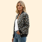 Bomber Jacket Leopard Print Women's Zip-Up – Casual, Holiday, Office, Gift · Werune