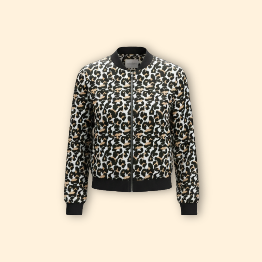 Bomber Jacket Leopard Print Women's Zip-Up – Casual, Holiday, Office, Gift · Werune