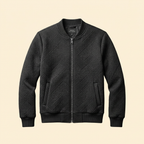 Bomber Jacket Textured Black Full-Zip Men's – Casual, Office, Holiday, Gift · Werune