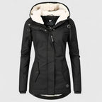Hooded Fleece-Lined Jacket Navy Women's Winter Parka – Casual, Outdoor Warmth · Werune