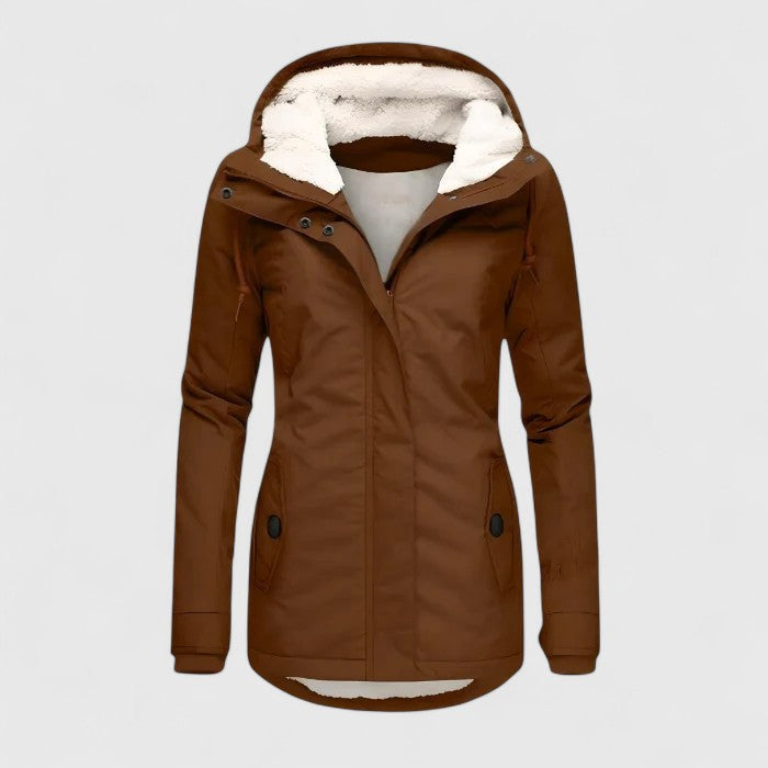 Hooded Fleece-Lined Jacket Navy Women's Winter Parka – Casual, Outdoor Warmth · Werune