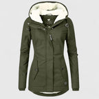 Hooded Fleece-Lined Jacket Navy Women's Winter Parka – Casual, Outdoor Warmth · Werune