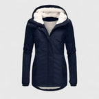 Hooded Fleece-Lined Jacket Navy Women's Winter Parka – Casual, Outdoor Warmth · Werune