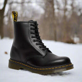 Unisex 8-Eye Lace-Up Leather Ankle Boots