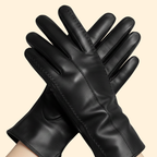 Leather Gloves Black Women's Stitched Detail – Casual, Winter, Office, Gift · Werune