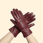 Leather Gloves Black Women's Stitched Detail – Casual, Winter, Office, Gift · Werune