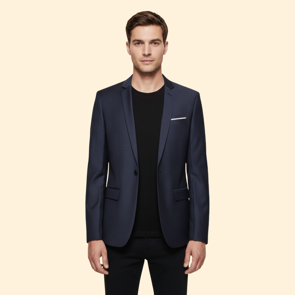 Men's Blazer Slim Fit Grey Single-Button Lined Suit Jacket – Office, Wedding, Formal, Gift